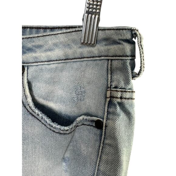 One Teaspoon Distressed Cut-off Light Rinse High Waist Denim Jean Shorts 26 / 2 - Picture 5 of 8